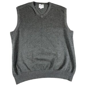 Armani Collezioni Sweater Vest Mens 3XL Gray Knit V-Neck Pullover Business